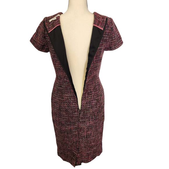 Boden Smart Day Pink & Green Multi Color Tweed Shift Dress Women Size 2 - Picture 5 of 8